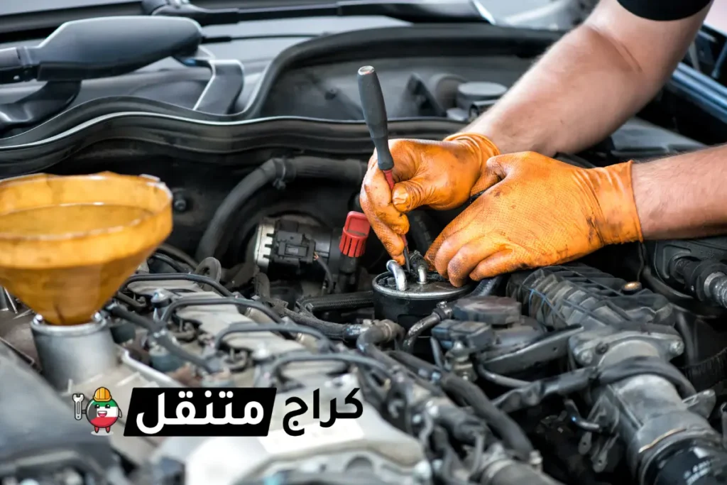 بنشر الرقعي على الطريق كراج متنقل سيارات 24 ساعة في الكويت